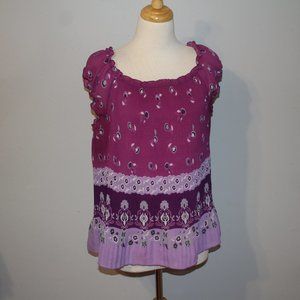 New Directions XL Accordian Pleat Short Sleeve Shirt Top